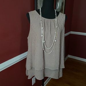Apt 9 Taupe Sleeveless Top Size XL